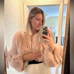 Jonathan Simkhai Pink fox jacket size S/M
